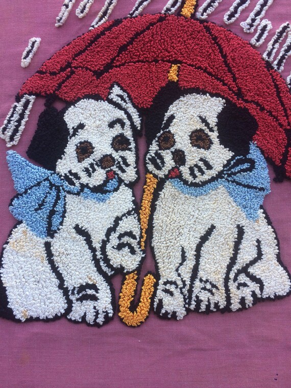 Vintage cousu broderie 2 chiots sous un parapluie pièce tissu pièce parapluie 40 ' s 50 ' s Boxer Tenture murale, sac fourre-tout, oreiller cas, artisanat, projet 73bcbc Vintage cousu broderie 2 chiots sous un parapluie pièce tissu pièce parapluie 40 ' s 50 ' s Boxer Tenture murale, sac fourre-tout, oreiller cas, artisanat, projet 73bcbc
