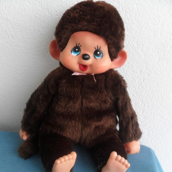 Vintage Monchhichi Plush Monkey Doll 80s