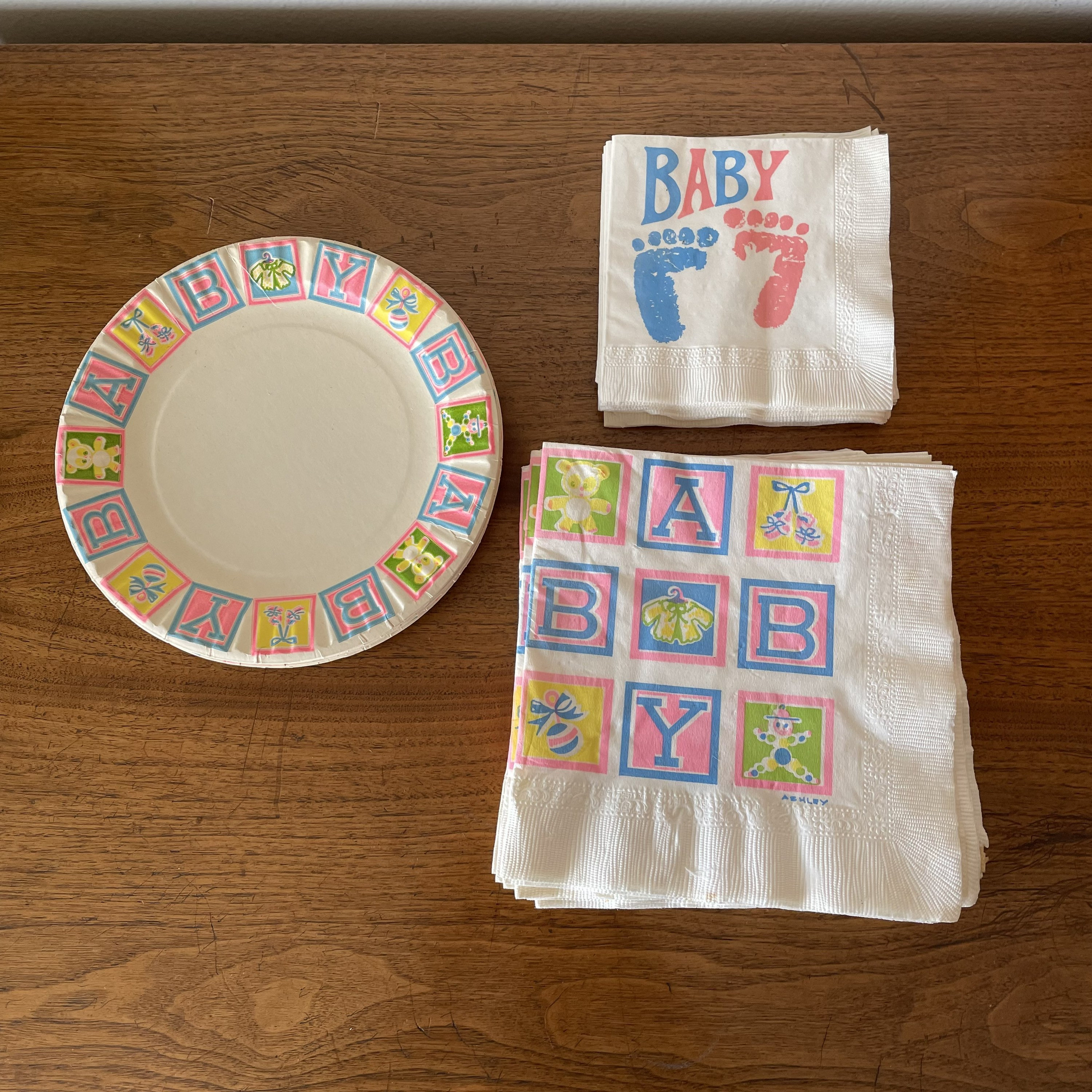 Vintage Baby Shower Paper Napkins & Plate Set of 37 Pieces Etsy