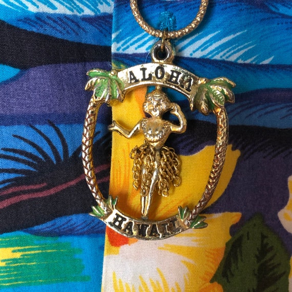 Vintage Hula Girl Aloha Hawaii Necklace, Fabulous… - image 3