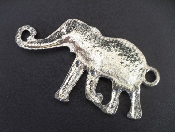 Vintage Elephant Necklace Pendant Large Chunky Ch… - image 5