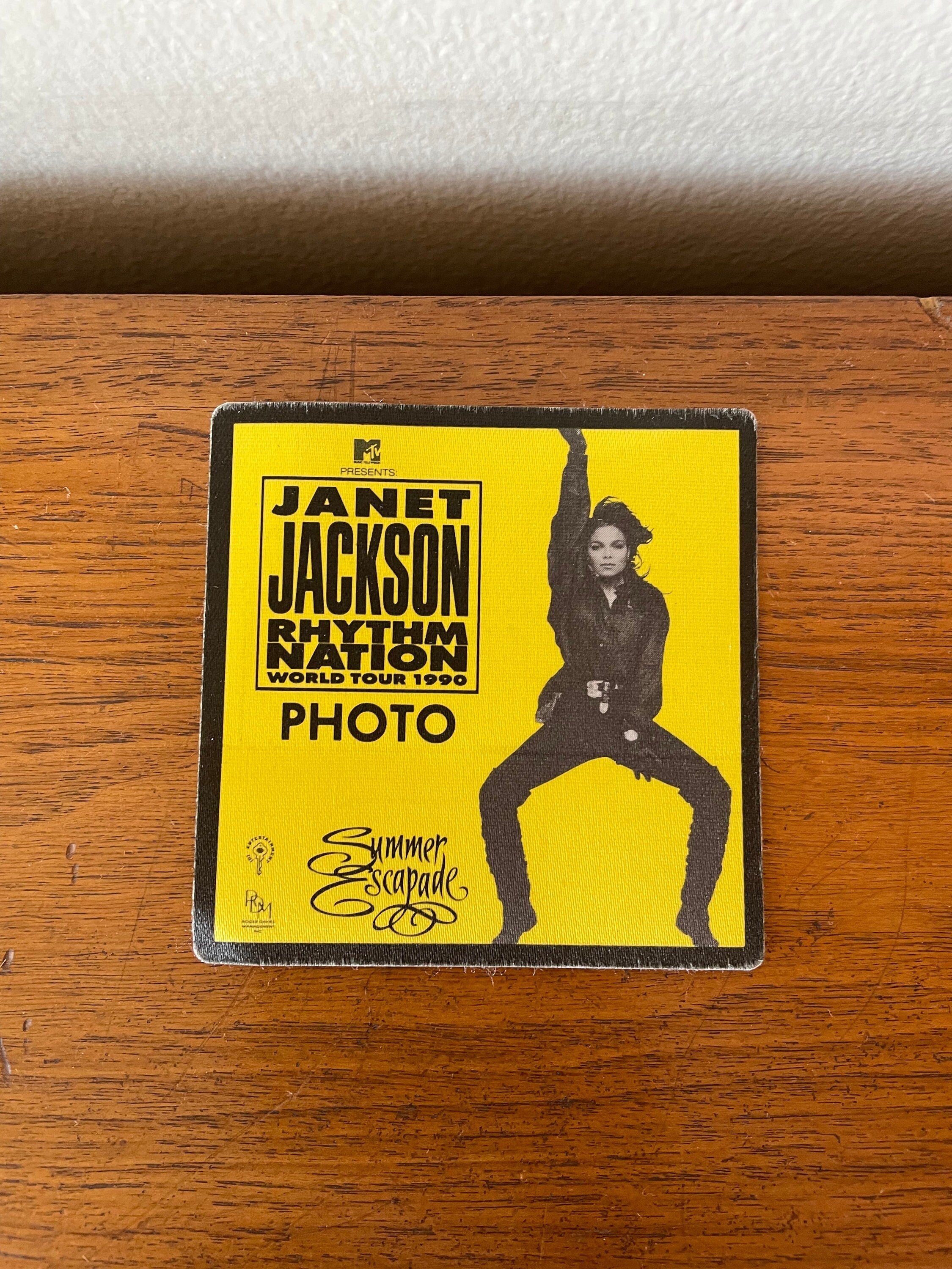 Vintage '90 Janet Jackson World Tour Unused Backstage Pass Rhythm