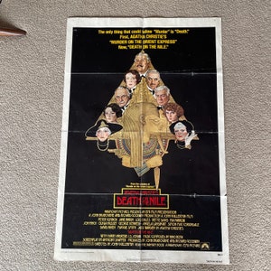 Death on the Nile 1978 Movie Theater Film Poster, Movie Stars Mia Farrow, Bette Davis, Angela Lansbury, David Niven, Maggie Smith, Paramount