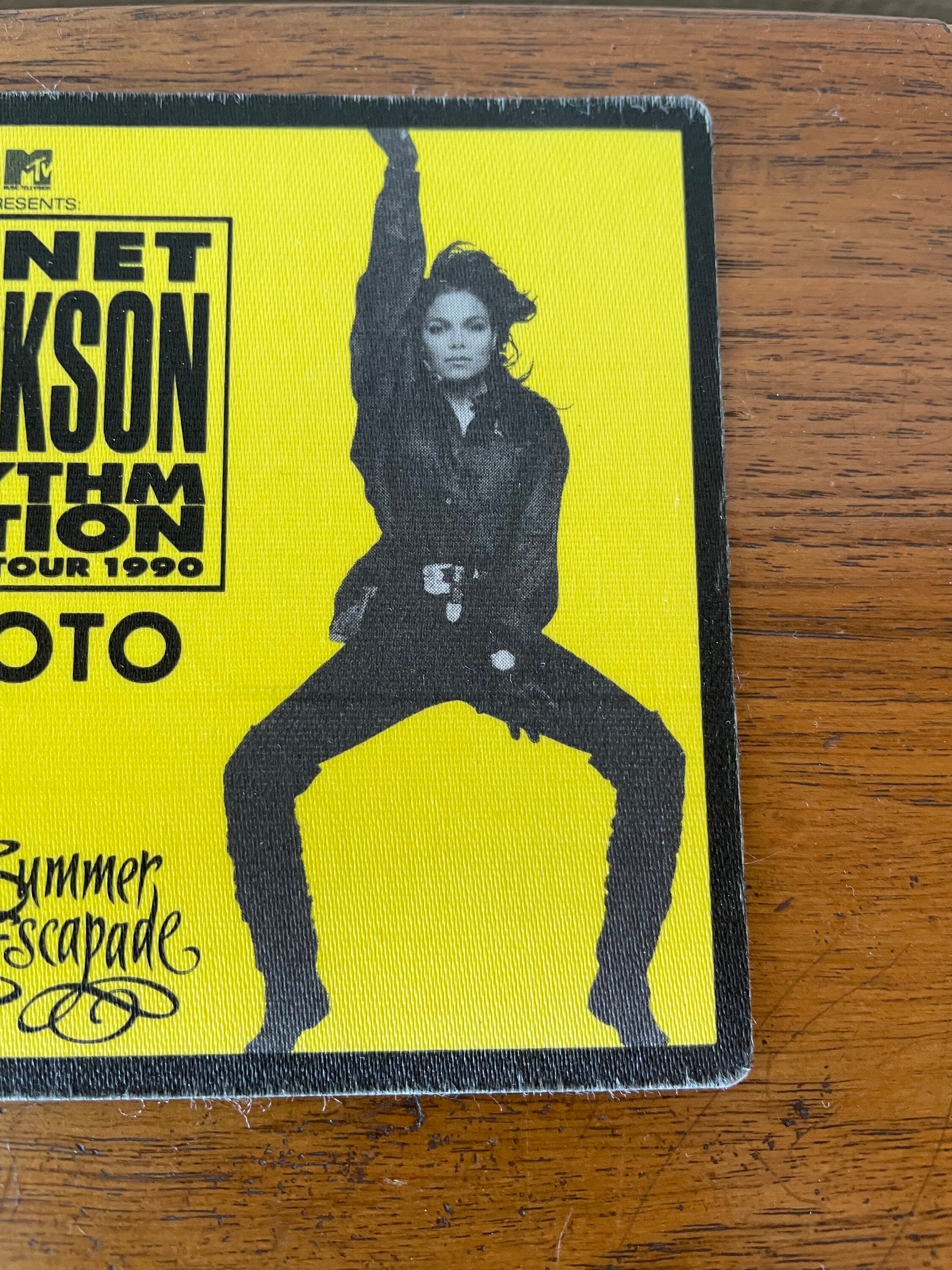 Vintage '90 Janet Jackson World Tour Unused Backstage Pass Rhythm