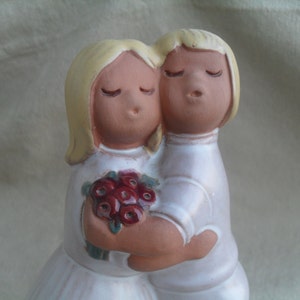 Vintage Wedding or Love Couple Pottery Figure Made in Sweden image 1