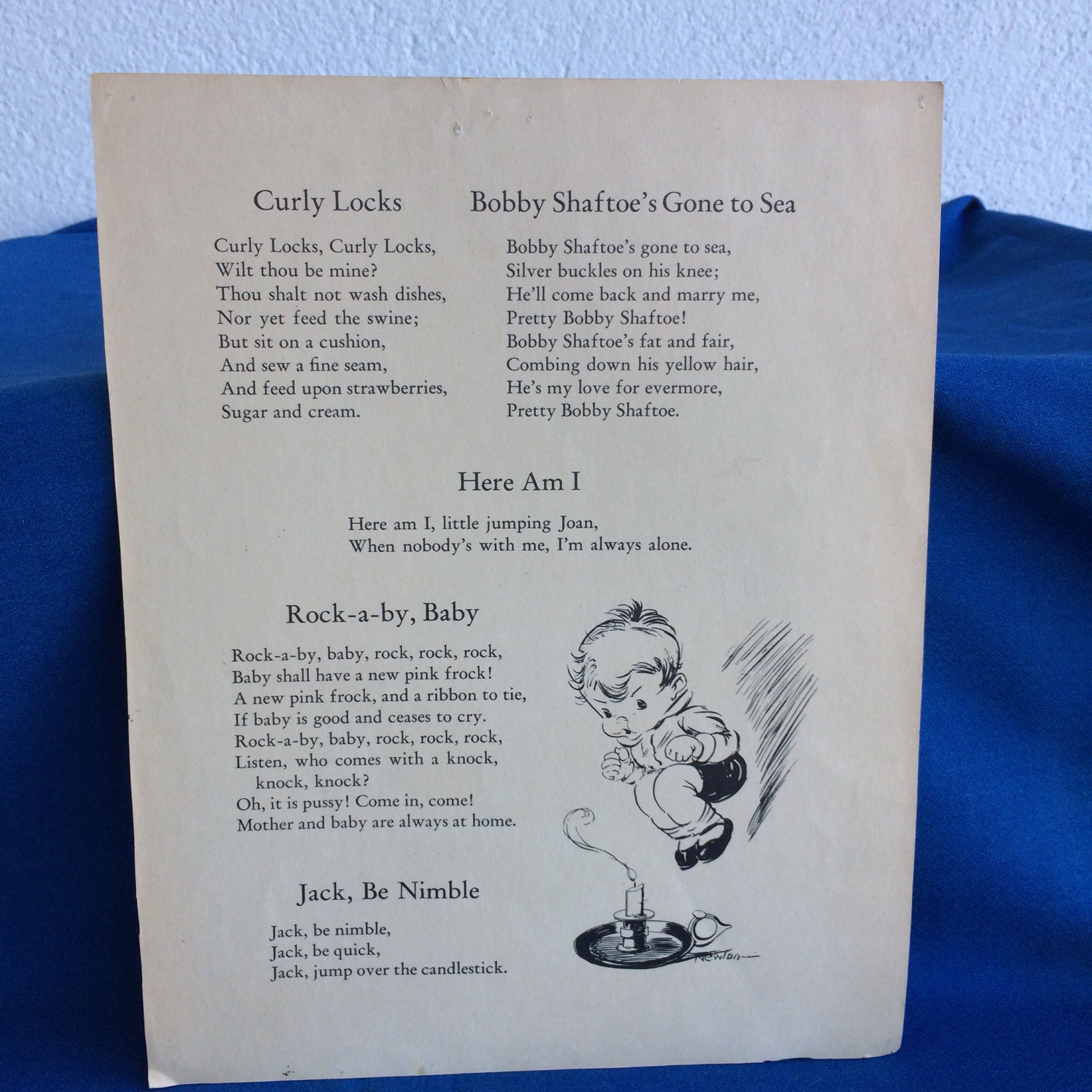 Vintage Nursery Rhyme Little Boy Blue Children’s Book Art Print 30’s 40 ...