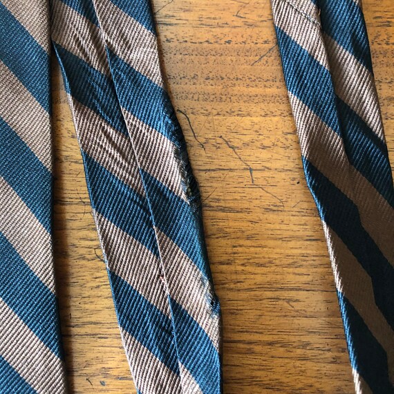 Vintage Necktie Black & Brown Stripes, Mad Men Sk… - image 7