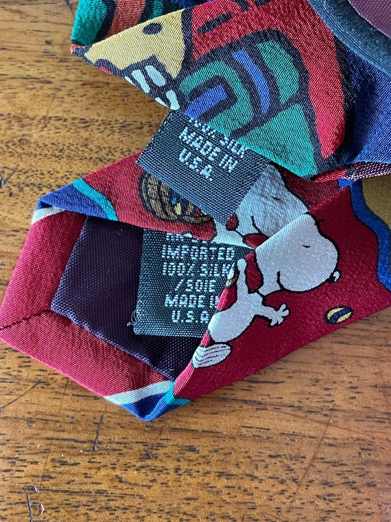 2 Vintage Snoopy & Woodstock Necktie, Peanuts Cartoon… Gem