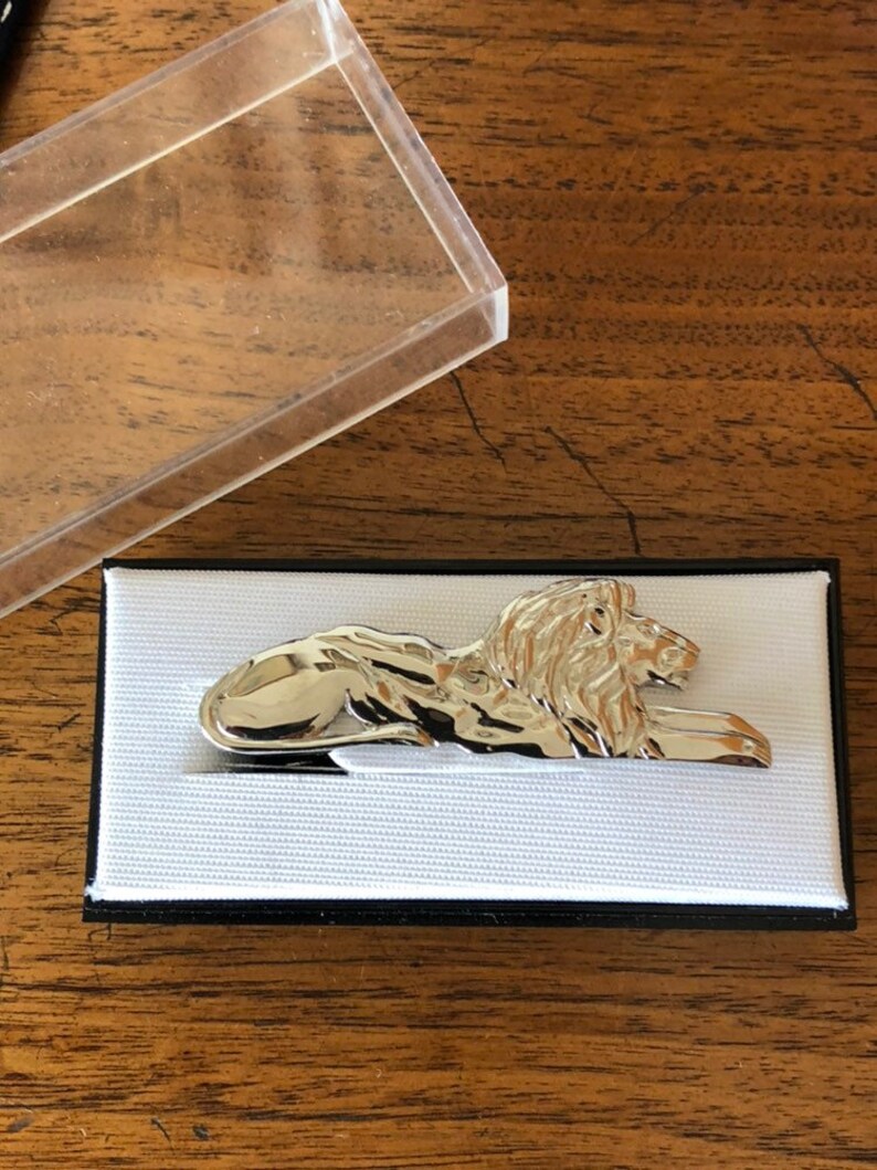 Swanky Vintage Lion Tie Clip with Box Mad Men Man/'s Necktie Fashion Clothing Accessory Cat Vegas Retro