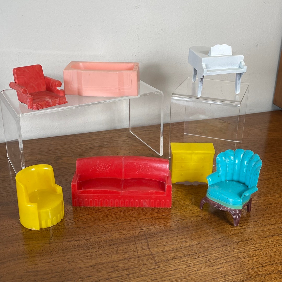 Vintage Hard Plastic Doll Furniture, 1940's, 1950's Miniature Home