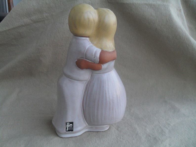 Vintage Wedding or Love Couple Pottery Figure Made in Sweden image 4