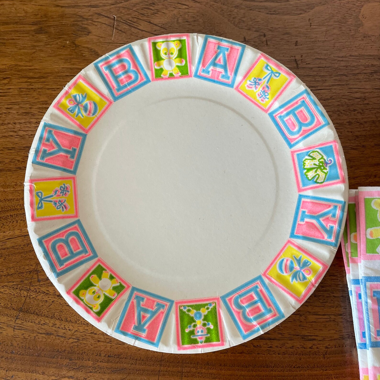 Vintage Baby Shower Paper Napkins & Plate Set of 37 Pieces Etsy