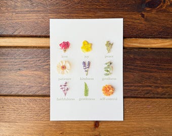 Fruit of the Spirit Floral Handmade Greeting Card