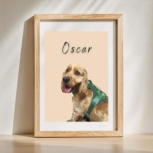 Custom Pet Portrait From Photo |  Dog Portrait | Pet Memorial | Christmas Gift Dog | Cartoon Portrait| Personalized Gift