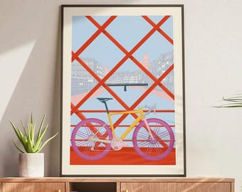 Illustrazione del manifesto Girona - Bicicletta