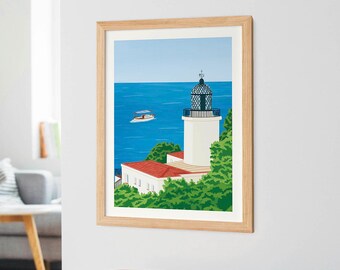 Illustrazione del manifesto del faro di San Sebastià