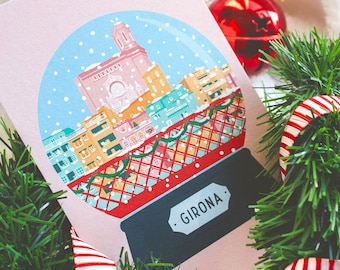 Cartoline di Natale globo di neve di Girona