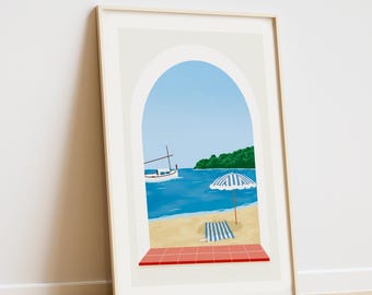 Illustrazione del poster: Giornata in spiaggia a Calella