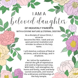 LDS Young Women Theme | YW Theme | Girls Camp | Latter Day Saint | YW | Watercolor page | Peony | Cursive Font | lds conference