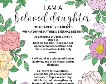 LDS Young Women Theme | YW Theme | Girls Camp | Latter Day Saint | YW | Watercolor page | Peony | Cursive Font | lds conference