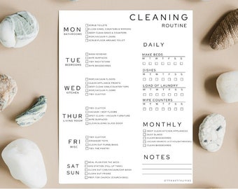 CLEANING ROUTINE printable | #cleaningchart | Chore chart | House cleaning chart download | latter day saint