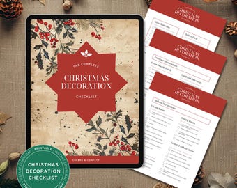 Christmas Decoration Checklist | Holiday Planner | Printable Checklist | Christmas Planner | Digital Download | Holiday Planning