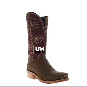 Handmade Leather Cowboy Boots: Western Rodeo Style - Rustic Brown
