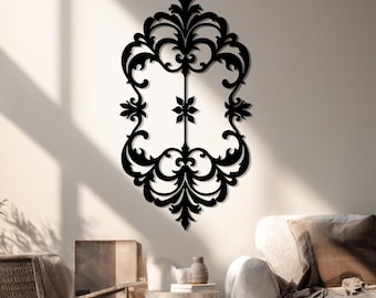 Elegant Ornamental Metal Wall Art – Intricate Vintage Scrollwork Decor Panel for Classic Home Interiors