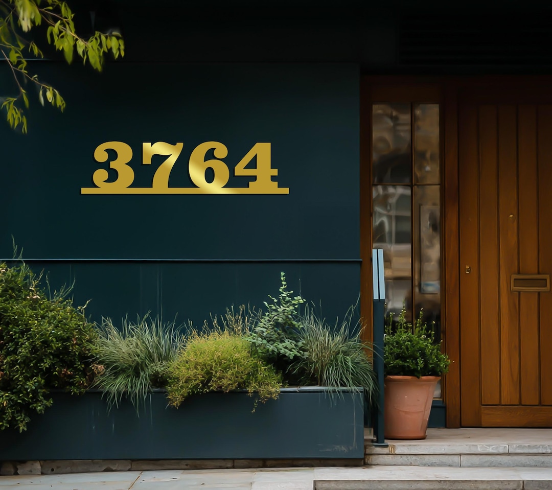 Modern Metal House Numbers Sign, Floating Address Numbers Plaque ...