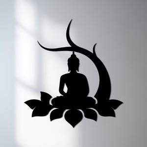 Buddha metal wall art for yoga studio and meditation room