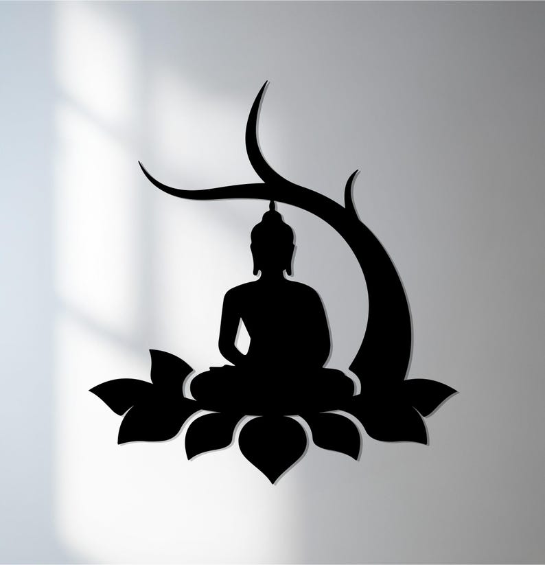 Buddha metal wall art for yoga studio and meditation room