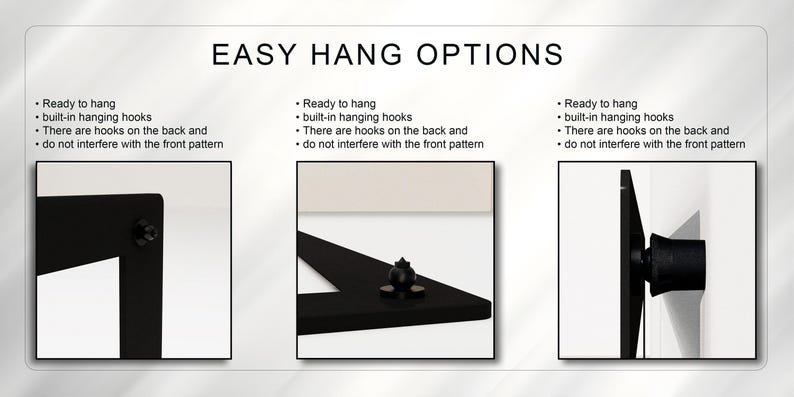 modern abstract metal frame wall mirror in black, architectural design for entryway