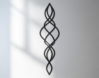 Minimalist Black Metal Wall Art: Geometric Line Design, Mothers Day Gift, Gift for Mom