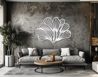 Modern Ginkgo Leaf Metal Wall Art: Botanical Decor