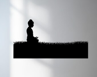Meditierender Buddha Metallwandkunst: Zen-Dekor