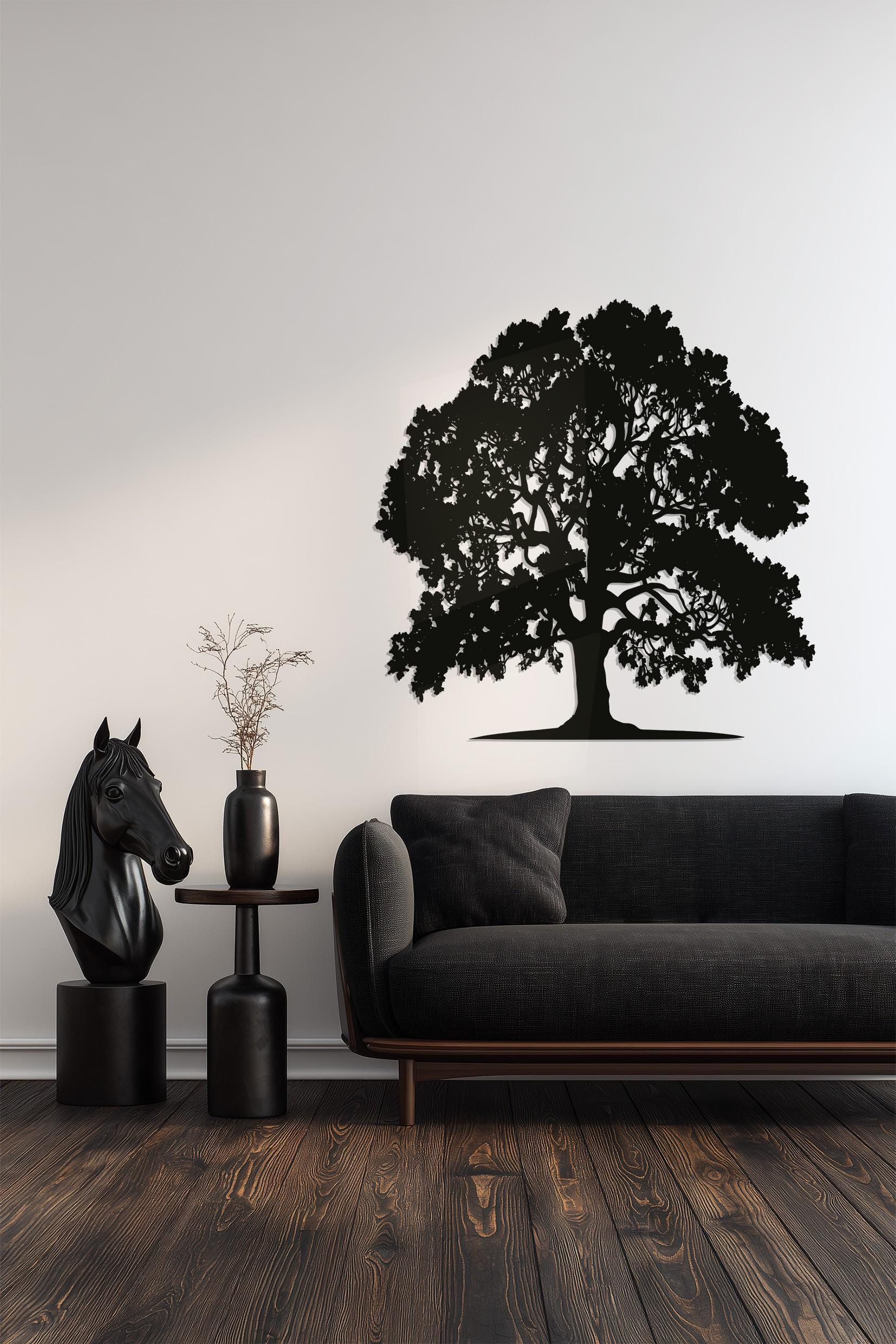 Oak Tree Metal Wall Art: Nature Inspired Silhouette - Etsy