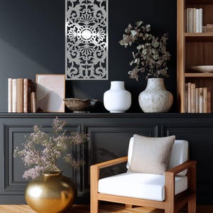 Laser geschnittene Metallwandkunst - Vintage Blumenmusterplatte