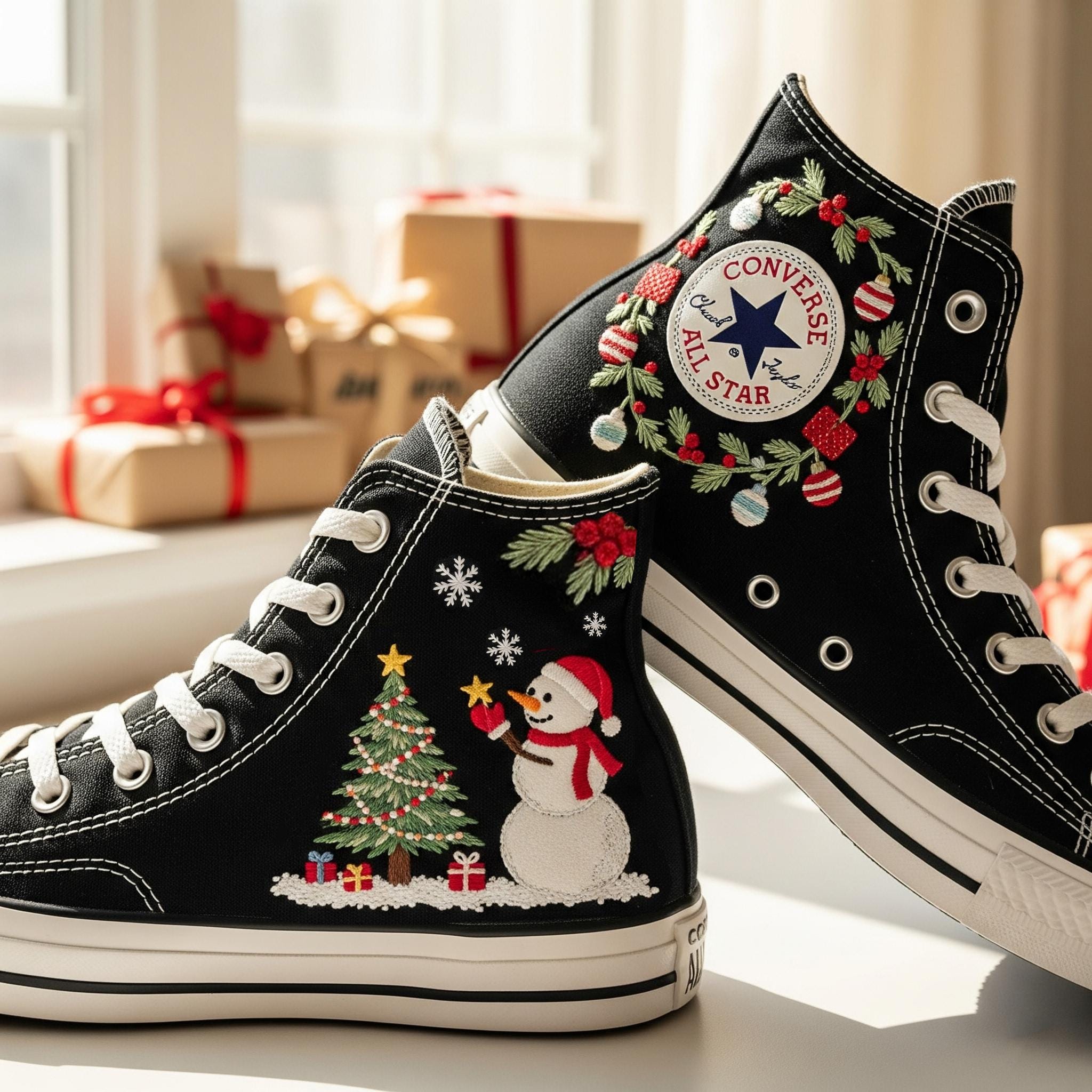 Santa Claus Converse - Etsy