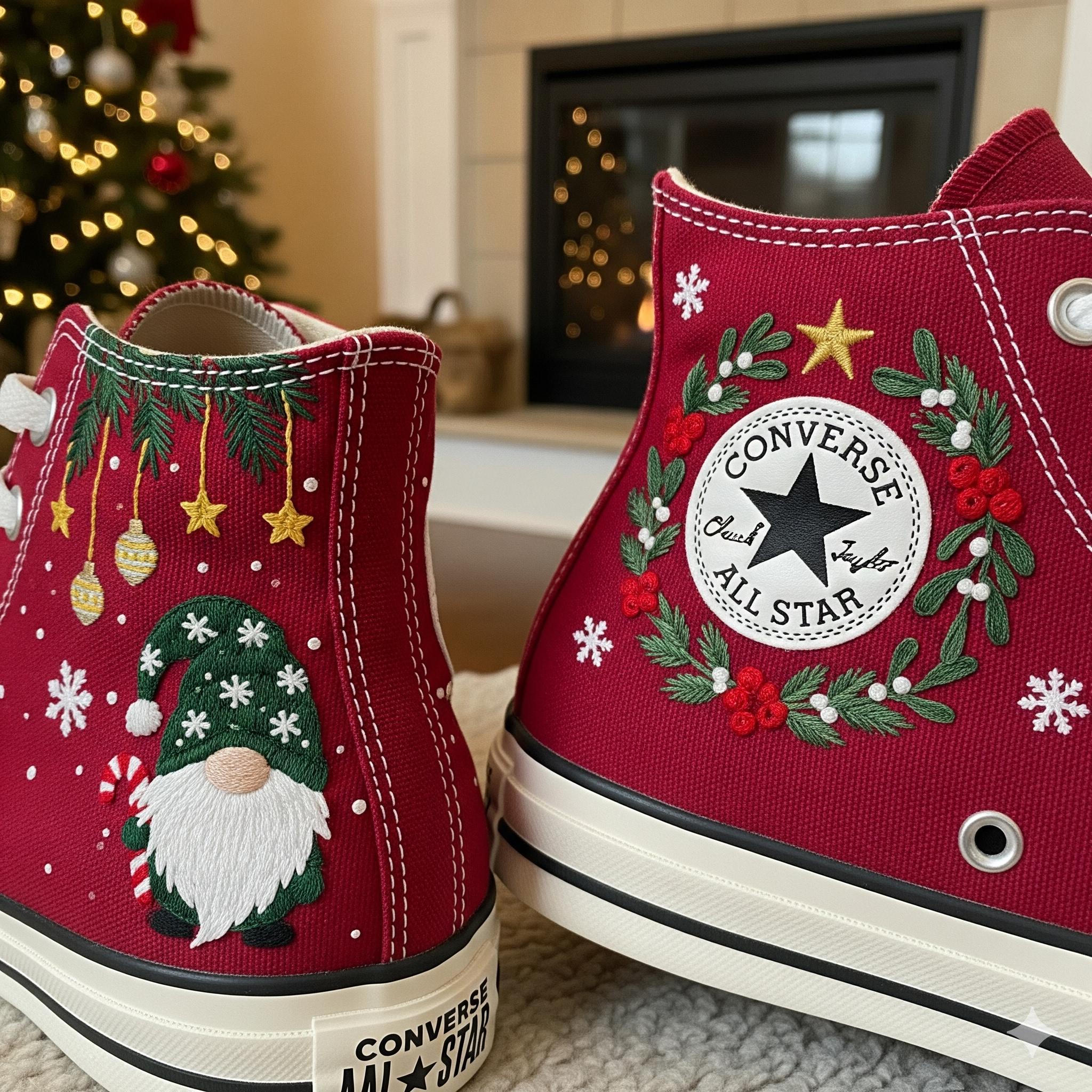 Santa Converse - Etsy