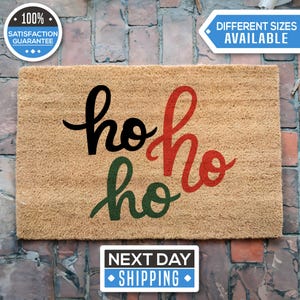 Ho Ho Ho Doormat, Christmas Doormat, Holiday Gift, Front Porch Decor, Front Door Mat, Patio Decor, Christmas Decorations, Housewarming Gift