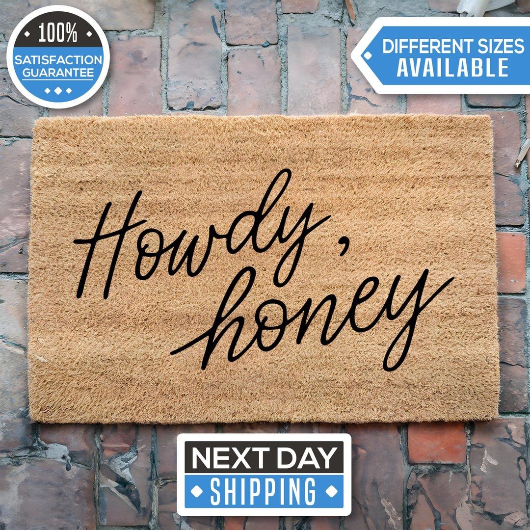 Howdy Honey Doormat , Front Porch Mat, Western Gift, Front Porch Decor ...