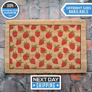 Strawberry Doormat, Cute Doormat, Cute Front Door Mat, Summer Doormat, Summer Decor, Strawberry Decor, Welcome Mat, Outdoor Mat, Home Gifts