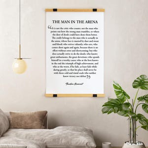 The Man In The Arena Hanging Canvas, Canvas Print, Office Wal Decor, New Office Gift, Canvas Wall Art, Gift for Him, Wall Decor, Home Gift
