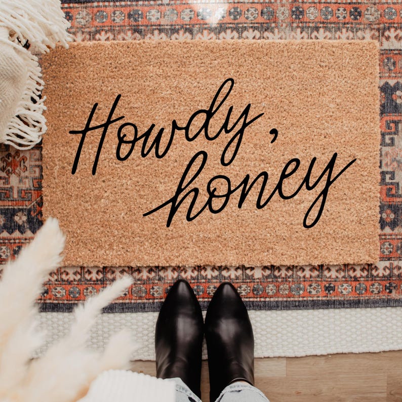Howdy Honey Doormat , Front Porch Mat, Western Gift, Front Porch Decor ...