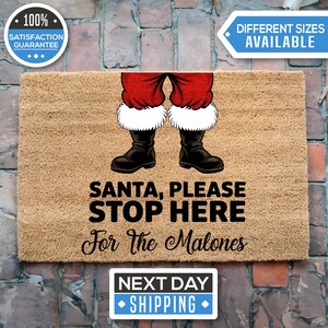 Personalized Doormat, Santa Claus Welcome Mat, Custom Doormat, Holiday Doormat, Welcome Mat, Christmas Doormat, Christmas Gift, Home Decor