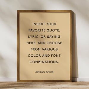 Personalized Quote Wall Art Print, Wall Art, Custom Wall Print, Personalized Gift, Framed Print, Home Gift, Large Wall Art, Framed Gift