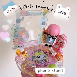 Star Guardian Soraka x Chiikawa, Desk Organization with Photo Card Display, Desk Decoration Photo Frame, Phone Stand, Picture Holder