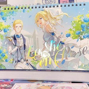 Conjunto de presente de cartão postal do calendário Ezreal & Lux 2025, La Vie en Rose, pacote de papelaria, adesivos
