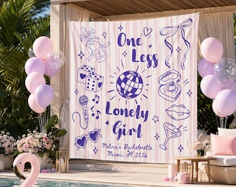 One Less Lonely Girl Bachelorette Banne, Braut zu sein Banner, personalisierte Partydekoration, Brautparty Geschenk, Bach-Party Hintergrund