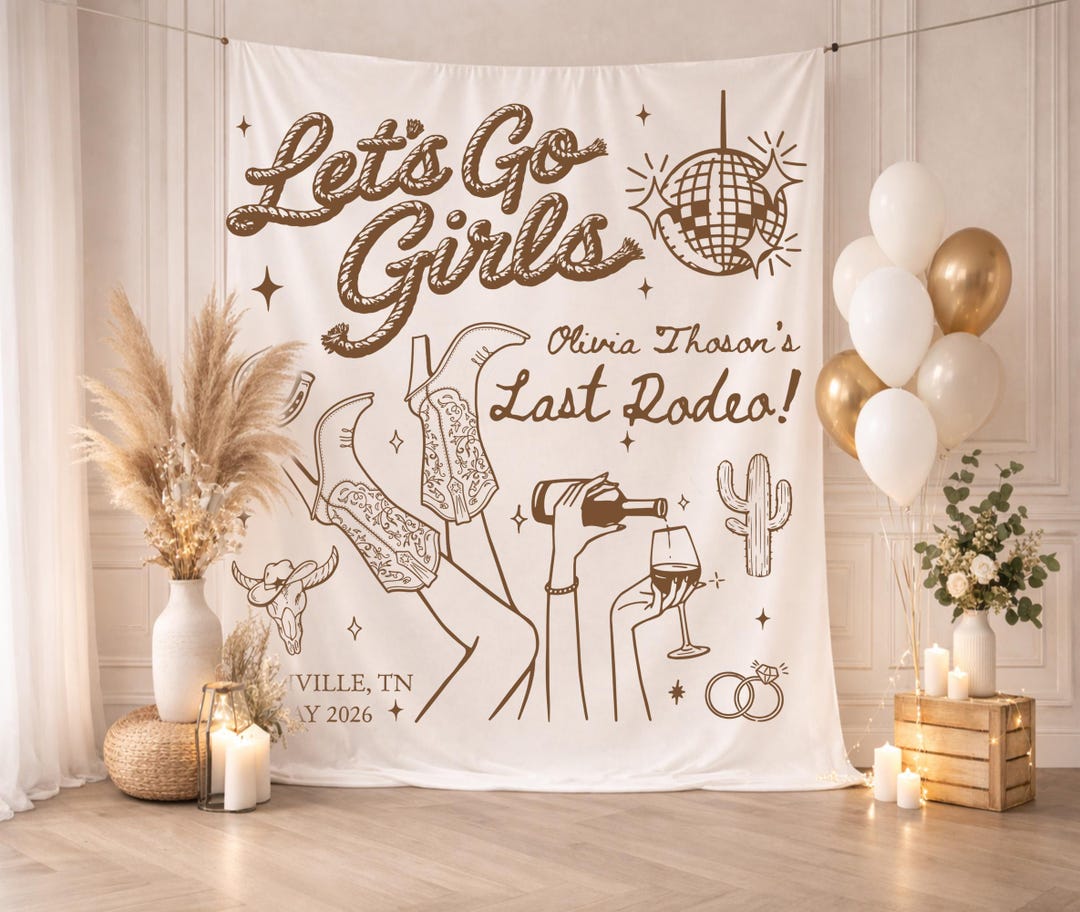 Custom Last Rodeo Disco Bachelorette Party Tapestry, Last Rodeo ...